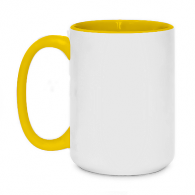 Kolor Żółty+biały, Kubki dwukolorowe 450ml - PrintSalon.pl