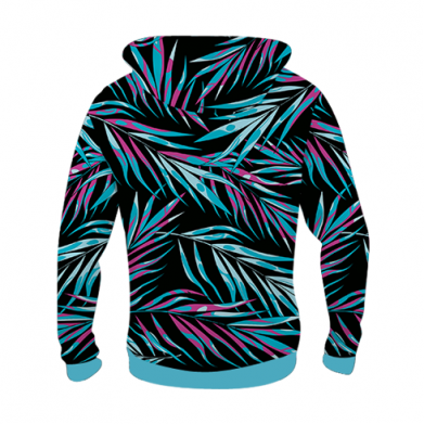 Dziecięca bluza z kapturem Fullprint Neon Palm Leaves 2