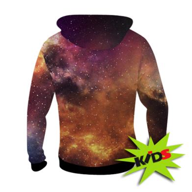 Dziecięca bluza z kapturem Fullprint Cat in space with taco and pizza 2