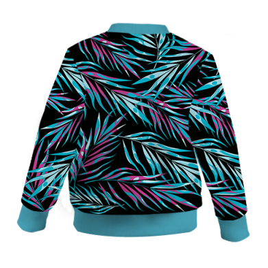 Kurtka bomber dziecięca Fullprint Neon Palm Leaves 2