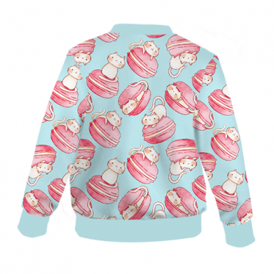 Kurtka bomber dziecięca Fullprint Kocięta w makaronikach 2