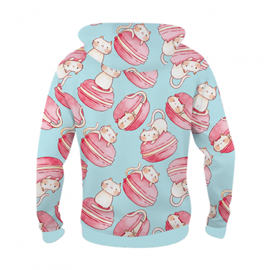 Dziecięca bluza z kapturem Fullprint Kocięta w makaronikach 2