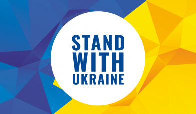 flag Stand with UKRAINE geometric 2