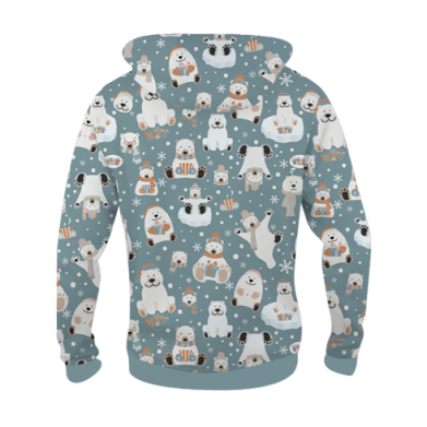 Dziecięca bluza z kapturem Fullprint Holiday Polar Bears 2