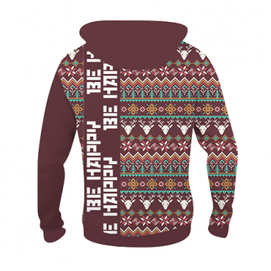 Dziecięca bluza z kapturem Fullprint Be Happy - Deers Pattern 2