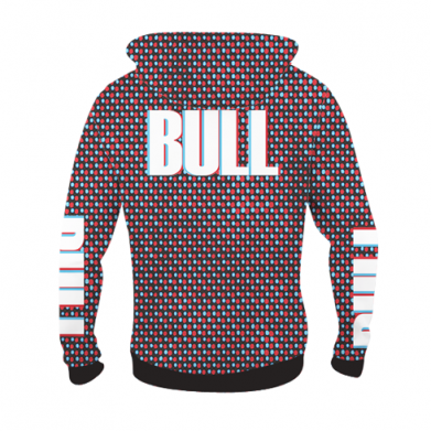 Dziecięca bluza z kapturem Fullprint Bull Glitch 3D 2