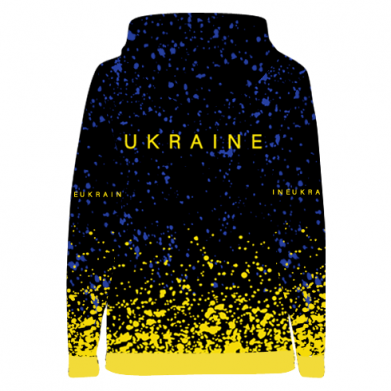 Damska bluza z kapturem Fullprint Ukraine, yellow blue 2
