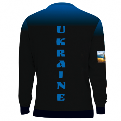 Bluza Fullprint Herb Ukrainy w żółto - niebieskim ogniu 2