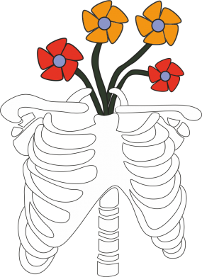 Bluza z kapturem męska Bones with flowers 2