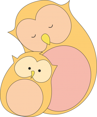 Naszywka tarcza z sowami Mom owl and baby owl 2
