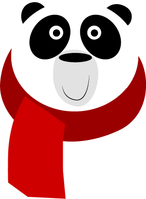 Koszulka dziecięca z pandami Panda in a color scarf 2