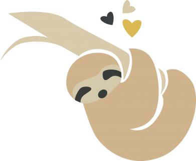Koszulka dziecięca z leniwcami Sloth on a branch with hearts 2