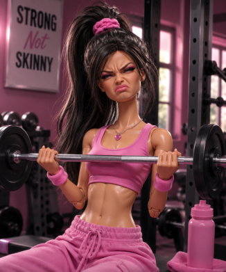 Koszulka polo dziecięca Siłownia Barbie 2