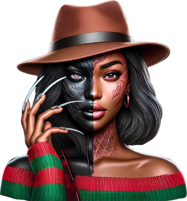 Naszywka prostokątna na Halloween Dziewczyna Freddy Krueger 2