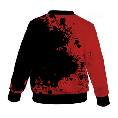 Kurtka bomber dziecięca Fullprint Czerwona kropelka i Twoje gra logo 2