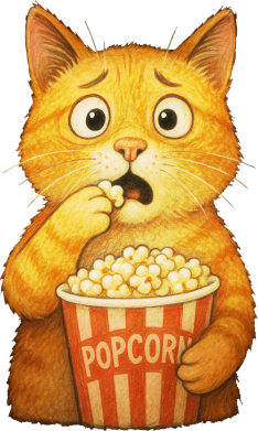 Koszulka dziecięca z kotami Kot ogląda film 2