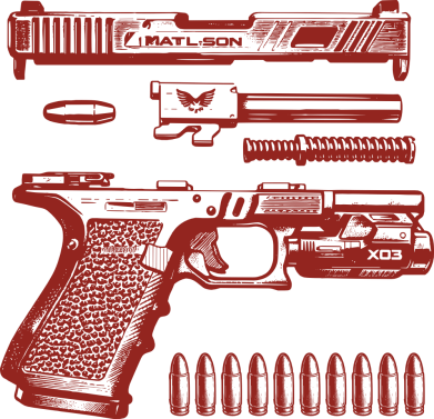 Koszulka dziecięca Czerwony pistolet 2
