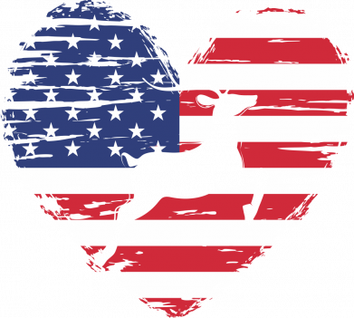 Koszulka męska Promo Serce i flaga USA z polowaniem na jelenie 2
