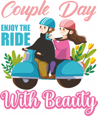 Koszulka męska Day Couple ΕΝΙΟΥ ΤΗΕ RIDE with Beautiful 2