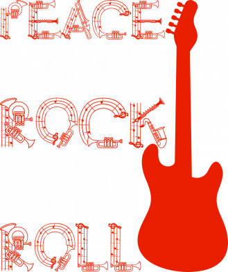 Naszywka prostokątna Peace love rock and roll 2