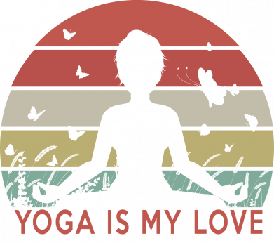 Naszywka prostokątna zaokrąglona Yoga is love 2