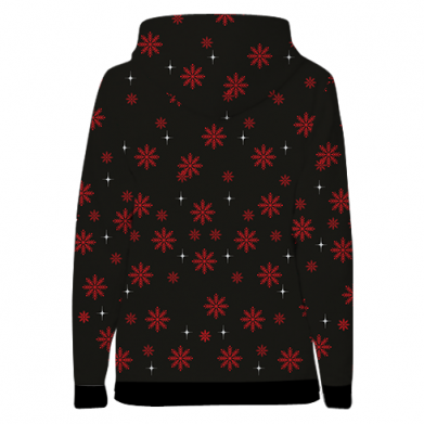 Damska bluza z kapturem Fullprint na Nowy Rok Ho! ho! ho! Mikołaj i jelenie 2