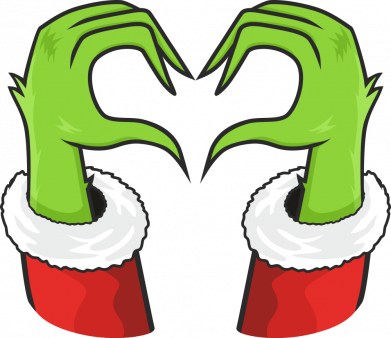 Koszulka damska na Nowy Rok Grinch pokazuje swoje serce rękami 2