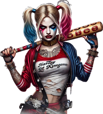 Bluza z kapturem męska Harley Quinn i kij baseballowy 2