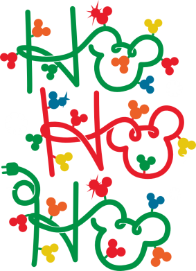 Naszywka prostokątna na Nowy Rok Ho Ho Ho w stylu Mikki 2
