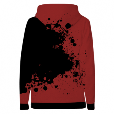 Damska bluza z kapturem Fullprint Czerwona kropelka i Twoje gra logo 2