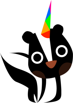 Koszulka damska z jednorożcami Pensive skunk 2