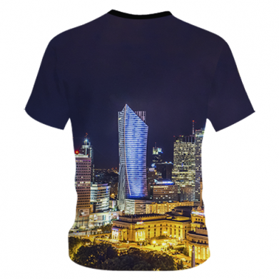 Dziecięca koszulka Fullprint Warszawa nocą miasto 2