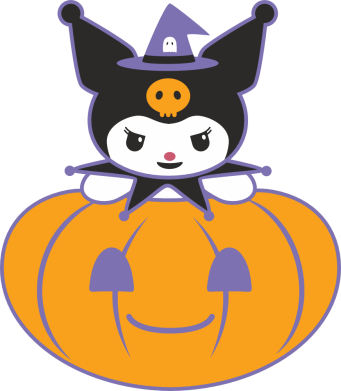 Bluza z kapturem męska na Halloween Kuromi i dynia 2