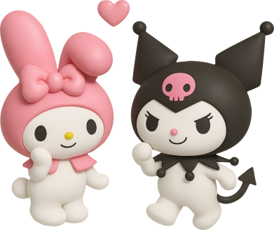 Koszulka damska Kuromi and Melody 3d art 2