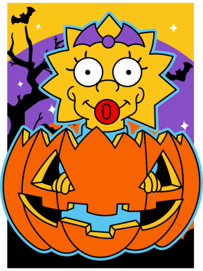 Koszulka polo dziecięca na Halloween Simpson Lisa i dynia 2