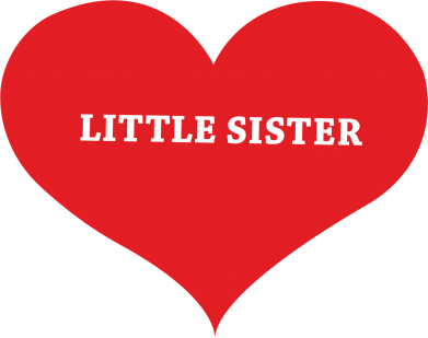 Koszulka damska dla siostry Little sister, napis w sercu 2