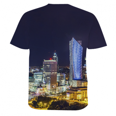 Męska koszulka Fullprint Warszawa nocą miasto 2