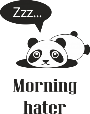 Bluza z kapturem męska z pandami Zzz... Morning hater 2