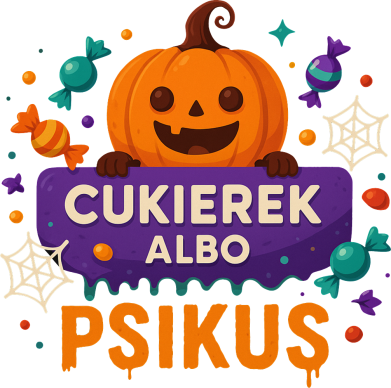 Naszywka okrągła na Halloween Cukierek albo Psikus 2