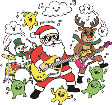 Koszulka dziecięca na Boże Narodzenie Zespół Rock-Santa 2