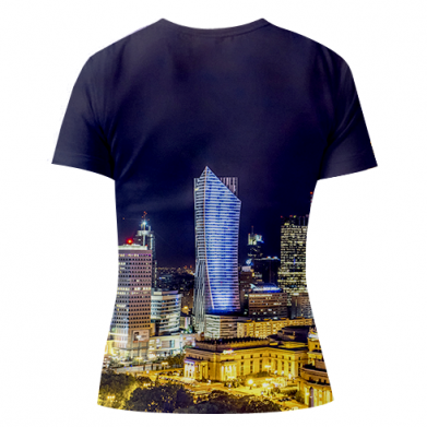 Damska koszulka Fullprint Warszawa nocą miasto 2