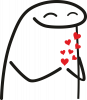 Man with hearts