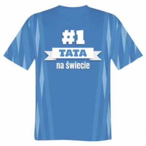 Męska koszulka Fullprint dla taty #1 tata na świecie