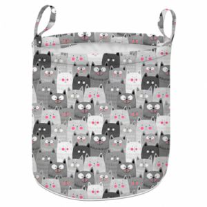 Koszyk na zabawki Fullprint Gray cats pattern