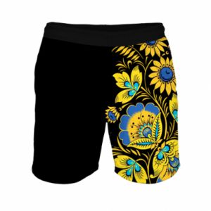 Męskie szorty sportowe Fullprint Ukraina! Malarstwo Petrikovskaya
