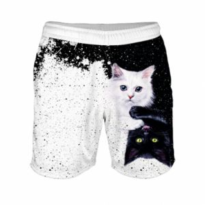 Męskie szorty sportowe Fullprint Yin and Yang cats