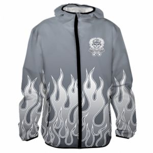 Męska kurtka lekka Fullprint Biker Skull and Fire