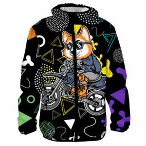 Męska kurtka lekka Fullprint Fox on a motorcycle