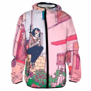 Męska kurtka lekka Fullprint Japanese city art