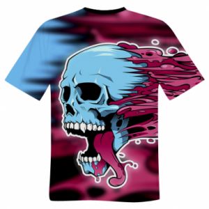 Męska koszulka Fullprint Blue skull